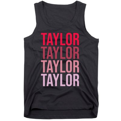 Taylor Retro Wordmark Pattern I love Taylor Tank Top