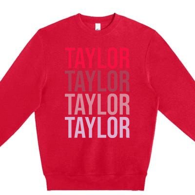 Taylor Retro Wordmark Pattern I love Taylor Premium Crewneck Sweatshirt