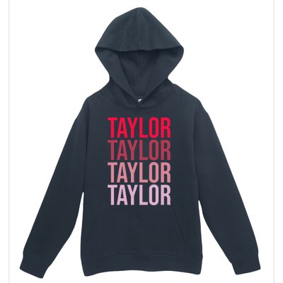 Taylor Retro Wordmark Pattern I love Taylor Urban Pullover Hoodie