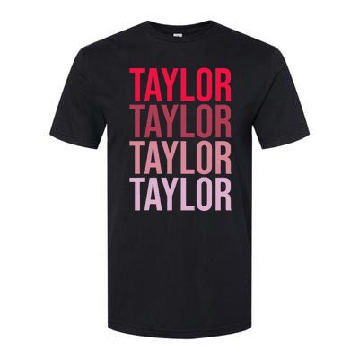 Taylor Retro Wordmark Pattern I love Taylor Softstyle CVC T-Shirt