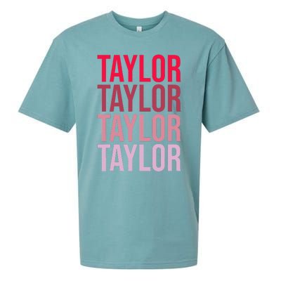 Taylor Retro Wordmark Pattern I love Taylor Sueded Cloud Jersey T-Shirt