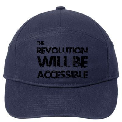 The Revolution Will Be Accessible By Cripple Punk Designs (Black Logo) 7-Panel Snapback Hat