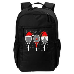 Tennis Racket Wearing Xmas Hat Christmas Tennis Racket Lover Daily Commute Backpack