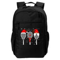 Tennis Racket Wearing Xmas Hat Christmas Tennis Racket Lover Daily Commute Backpack