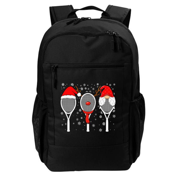 Tennis Racket Wearing Xmas Hat Christmas Tennis Racket Lover Daily Commute Backpack