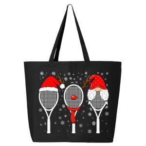 Tennis Racket Wearing Xmas Hat Christmas Tennis Racket Lover 25L Jumbo Tote