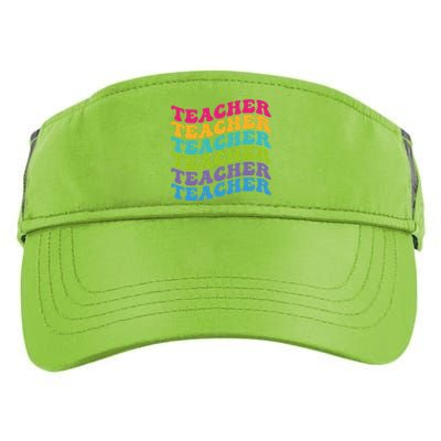 Teacher Retro Word Mashup Adult Drive Performance Visor