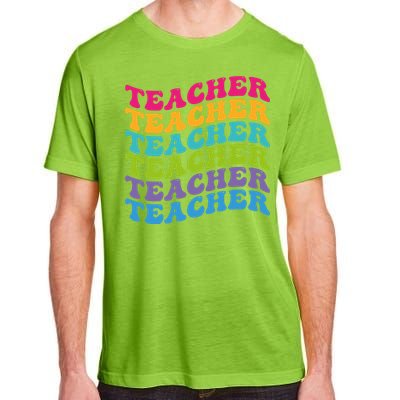 Teacher Retro Word Mashup Adult ChromaSoft Performance T-Shirt