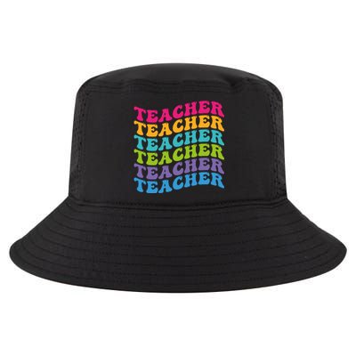 Teacher Retro Word Mashup Cool Comfort Performance Bucket Hat