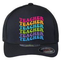 Teacher Retro Word Mashup Flexfit Unipanel Trucker Cap