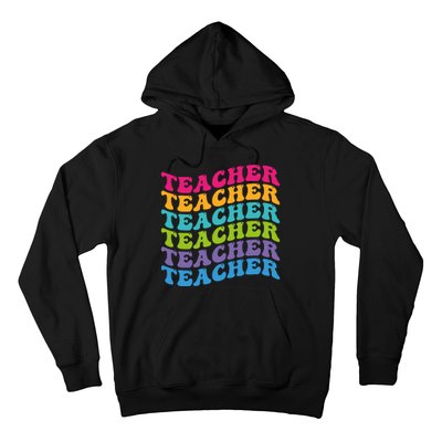 Teacher Retro Word Mashup Hoodie