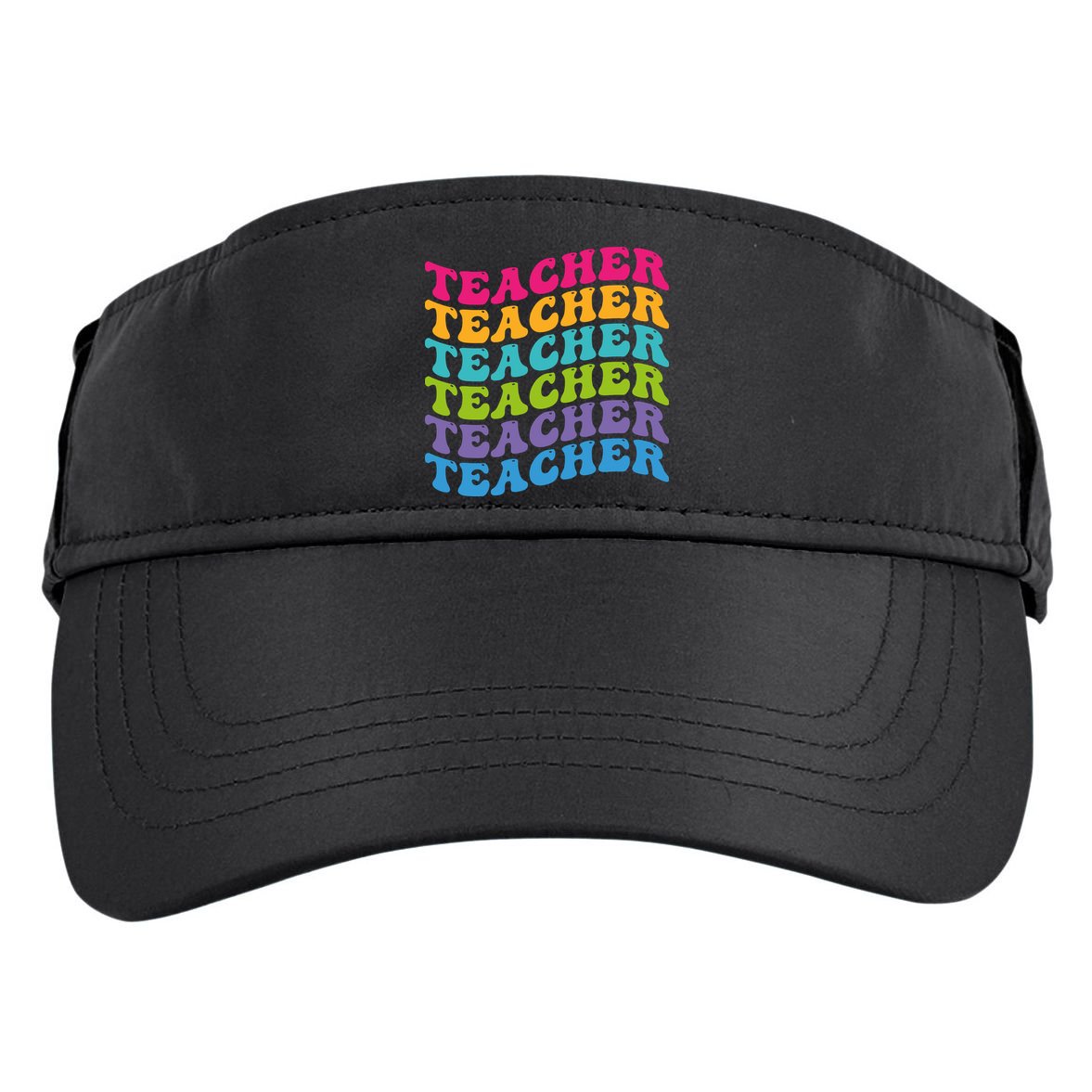 Teacher Retro Word Mashup Adult Drive Performance Visor