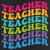 Teacher Retro Word Mashup Adult Drive Performance Visor
