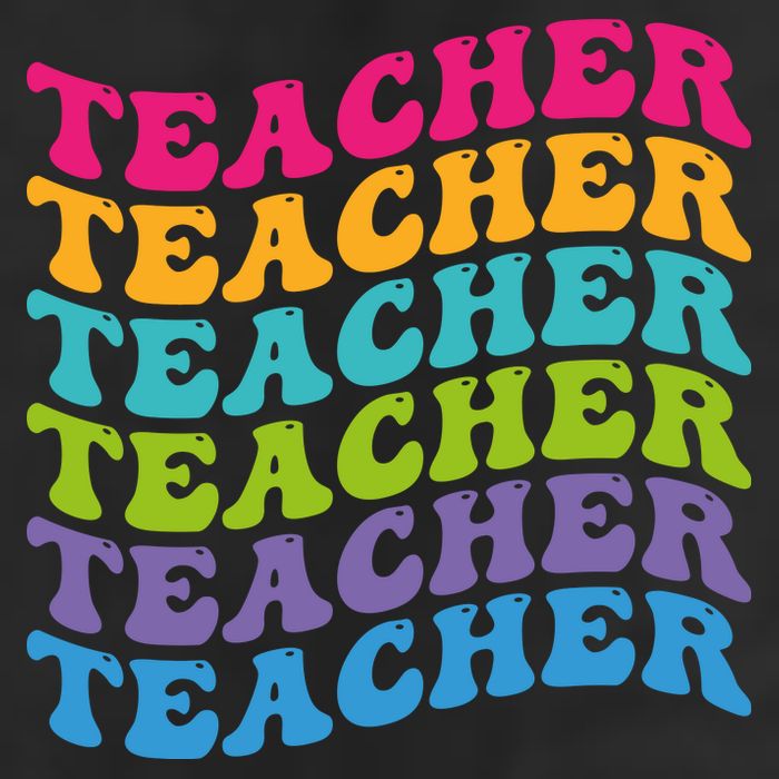 Teacher Retro Word Mashup Adult Drive Performance Visor
