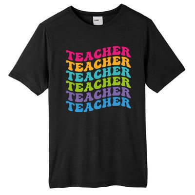 Teacher Retro Word Mashup Tall Fusion ChromaSoft Performance T-Shirt