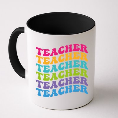Teacher Retro Word Mashup Mug