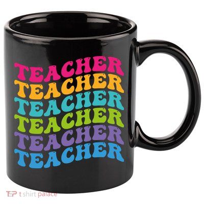 Teacher Retro Word Mashup 11oz C Handle Ceramic Mug