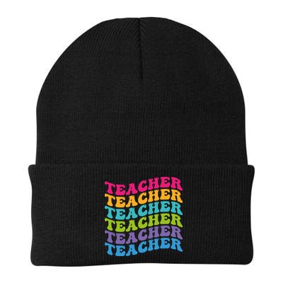 Teacher Retro Word Mashup Beanie
