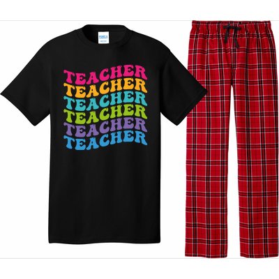 Teacher Retro Word Mashup Pajama Set