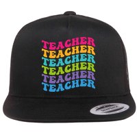 Teacher Retro Word Mashup Flatbill Hat