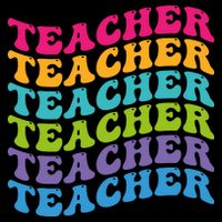 Teacher Retro Word Mashup Flatbill Hat