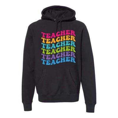 Teacher Retro Word Mashup Premium Hoodie