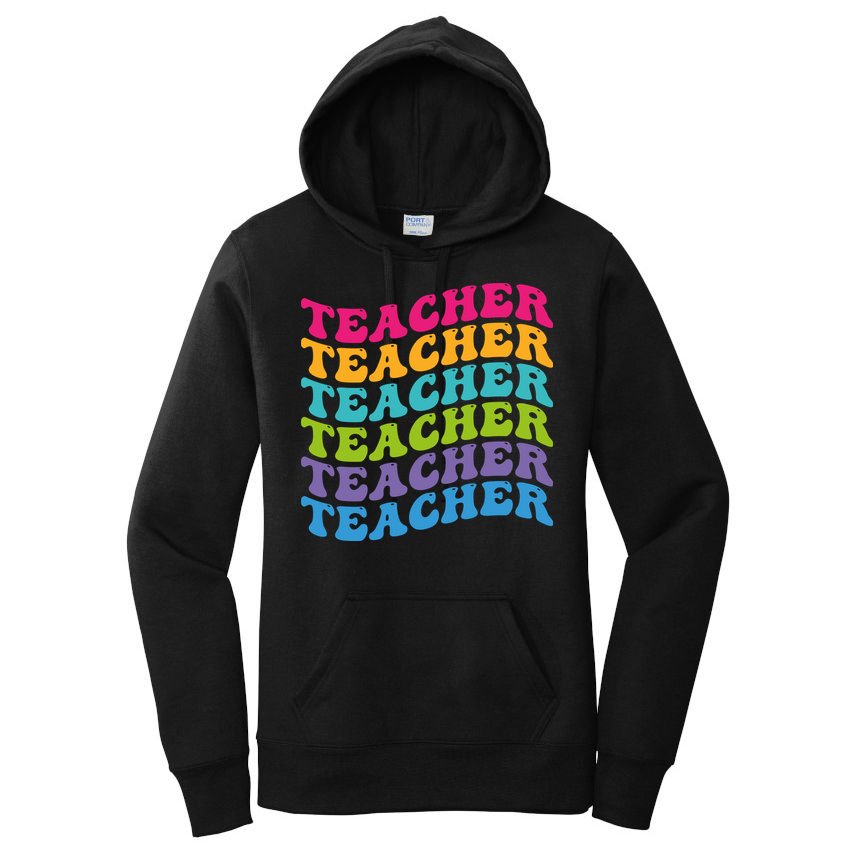 Teacher Retro Word Mashup Women's Pullover Hoodie