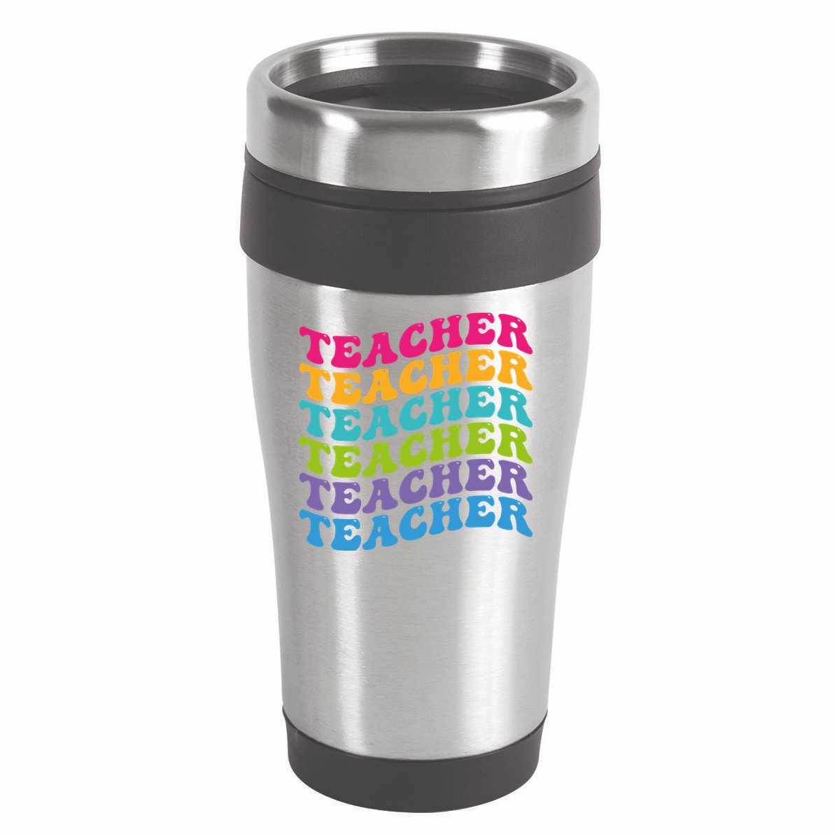 Teacher Retro Word Mashup 16oz Travel Tumbler