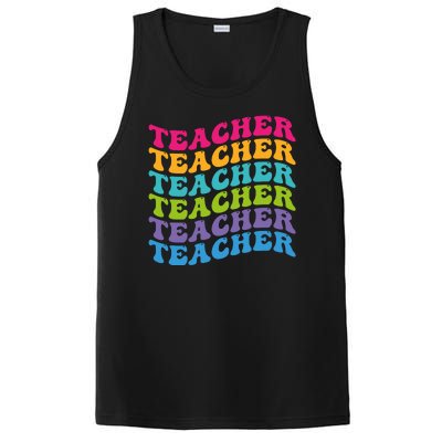 Teacher Retro Word Mashup PosiCharge Competitor Tank