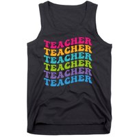 Teacher Retro Word Mashup Tank Top