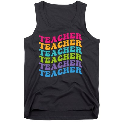 Teacher Retro Word Mashup Tank Top