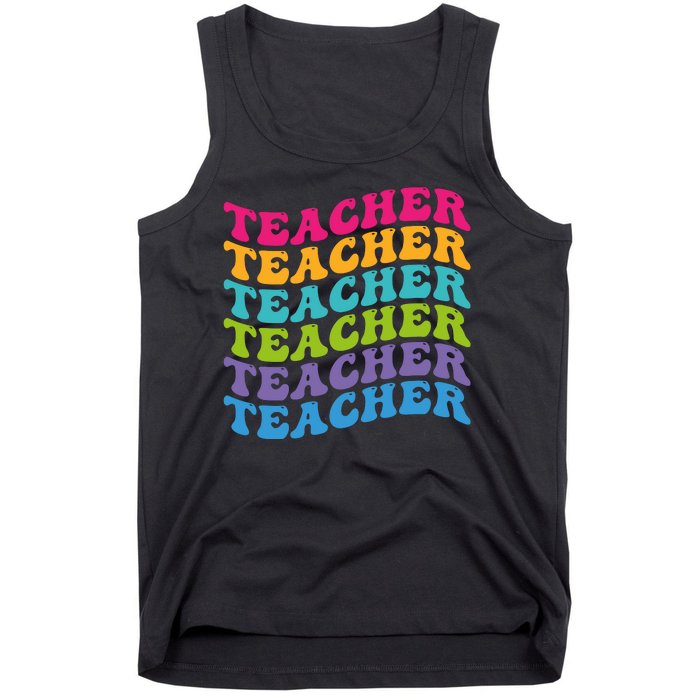 Teacher Retro Word Mashup Tank Top