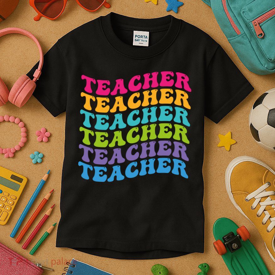 Teacher Retro Word Mashup Kids T-Shirt
