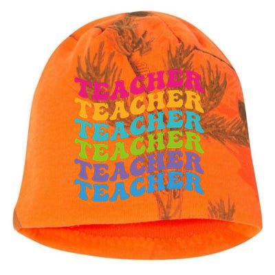 Teacher Retro Word Mashup Kati - Camo Knit Beanie