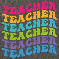 Teacher Retro Word Mashup Cotton Canvas Backpack