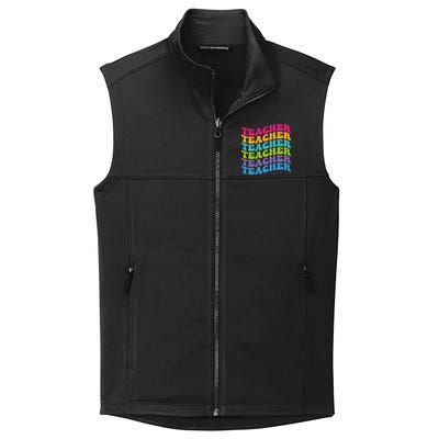 Teacher Retro Word Mashup Collective Smooth Fleece Vest