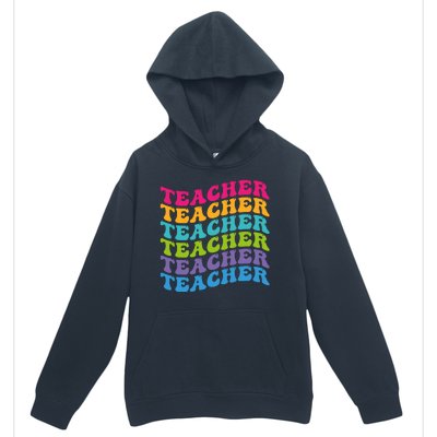 Teacher Retro Word Mashup Urban Pullover Hoodie