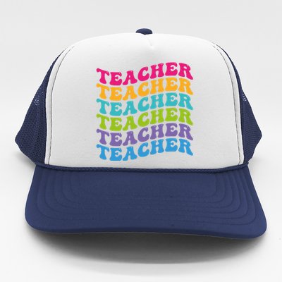 Teacher Retro Word Mashup Trucker Hat