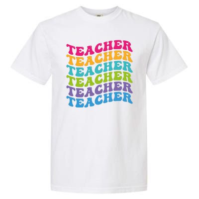 Teacher Retro Word Mashup Garment-Dyed Heavyweight T-Shirt