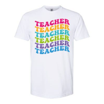 Teacher Retro Word Mashup Softstyle CVC T-Shirt