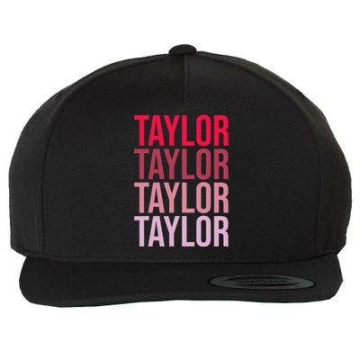 Taylor Retro Wordmark Pattern I love Taylor Wool Snapback Cap