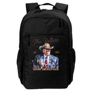 The Return Western Cowboy Trump 2024 Taking America Back Daily Commute Backpack