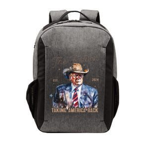 The Return Western Cowboy Trump 2024 Taking America Back Vector Backpack