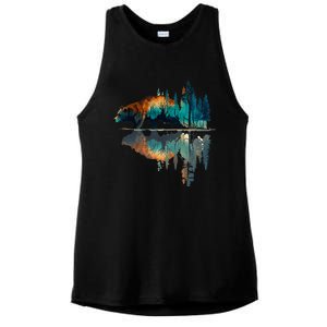 Trees Reflection Wildlife Nature Animal Bear Outdoor Forest Ladies PosiCharge Tri-Blend Wicking Tank