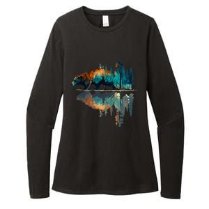 Trees Reflection Wildlife Nature Animal Bear Outdoor Forest Womens CVC Long Sleeve Shirt