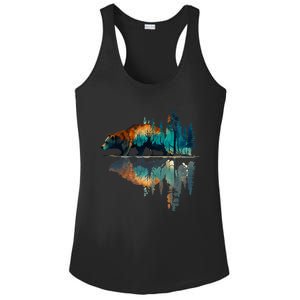 Trees Reflection Wildlife Nature Animal Bear Outdoor Forest Ladies PosiCharge Competitor Racerback Tank