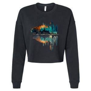 Trees Reflection Wildlife Nature Animal Bear Outdoor Forest Cropped Pullover Crew