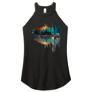 Trees Reflection Wildlife Nature Animal Bear Outdoor Forest Women's Perfect Tri Rocker Tank