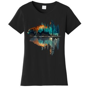 Trees Reflection Wildlife Nature Animal Bear Outdoor Forest Women's T-Shirt