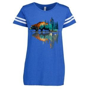 Trees Reflection Wildlife Nature Animal Bear Outdoor Forest Enza Ladies Jersey Football T-Shirt